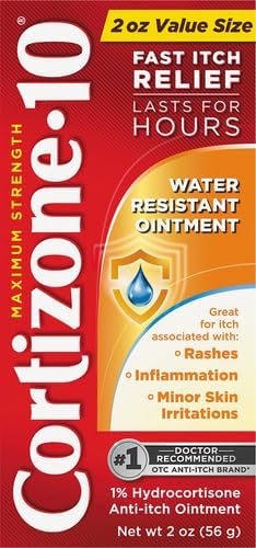 51EPEfufzyL._AC_ Cortizone 10 Maximum Strength Water Resistant Anti-Itch Ointment, 1% Hydrocortisone, 2 oz.