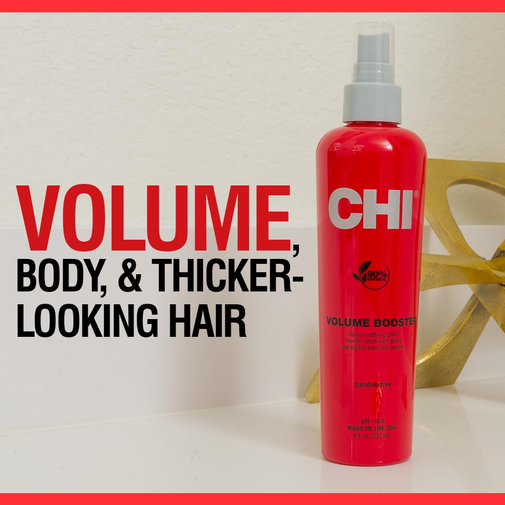 Version 1.0.0 CHI Volume Booster Liquid Bodifying Glaze, Flexible Hold For Volume, Body, & Thicker-Looking Hair, Sulfate & Paraben-Free, 8 Oz