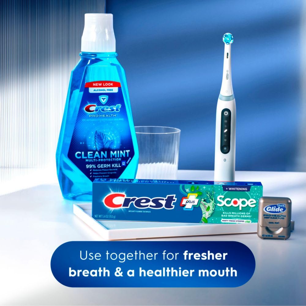 Version 1.0.0 Crest + Scope Whitening Toothpaste - Pack of 3, 5.4 Oz Tubes - Anticavity Fluoride Toothpaste, Fresh Breath, Kills Germs - Tartar Protection, Enamel Protection - Minty Fresh Flavor