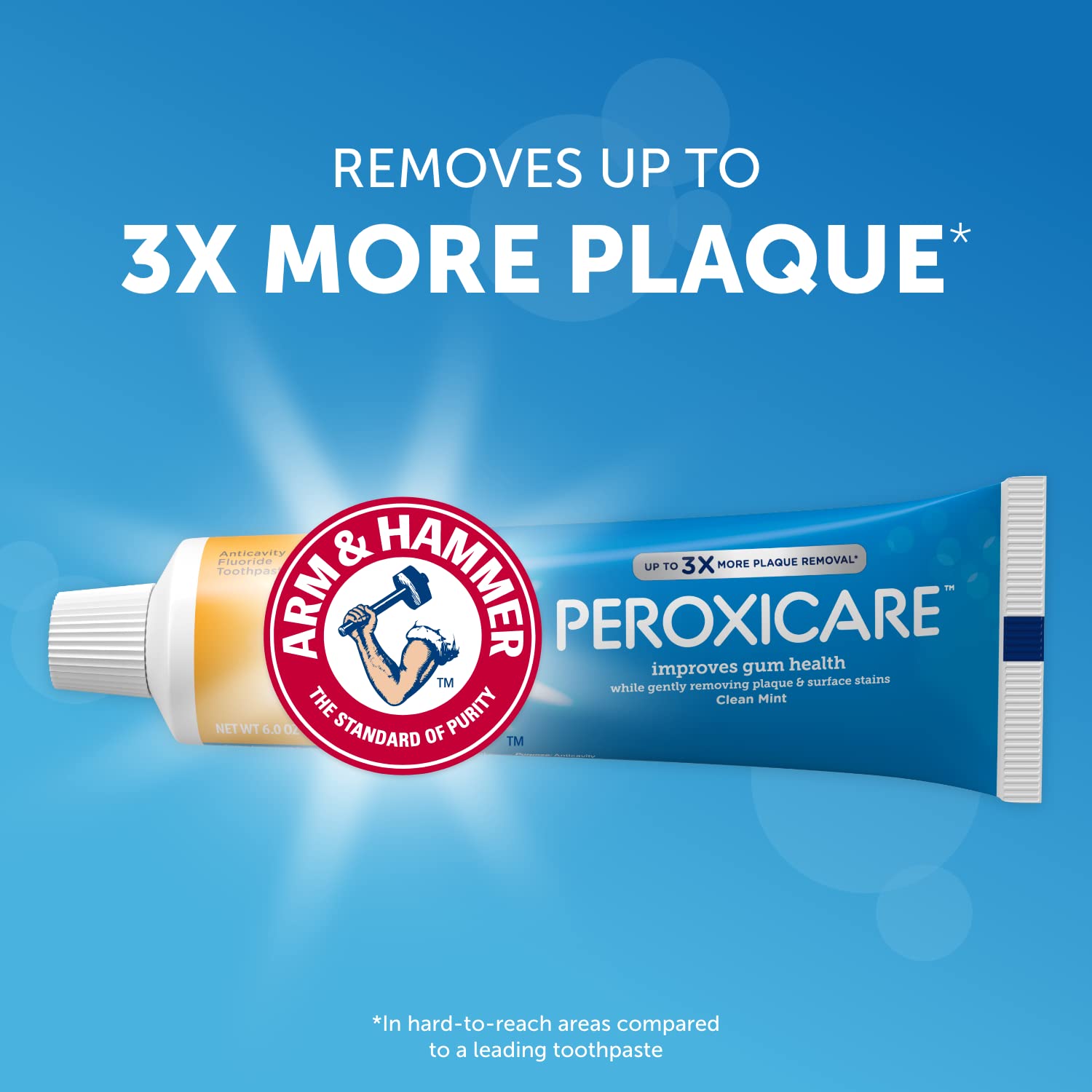 61Lmv-fRnjL._SL1500_ Arm & Hammer Peroxicare Toothpaste, Clean Mint Flavor, Improves Gum Health, 6.0oz (4-Pack)
