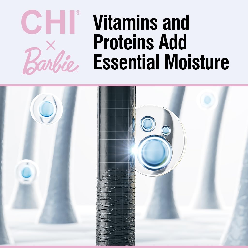 Version 1.0.0 CHI x Barbie 44 Iron Guard Thermal Protection Spray, Nourishing Formula Helps Resist Heat Damage To Hair & Tame Frizz, Barbie Inspired Design, 8 Oz