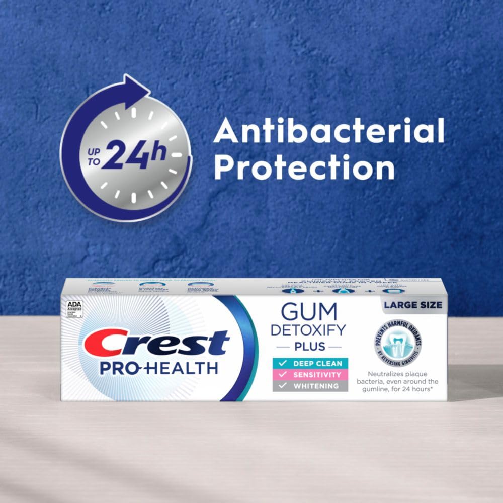 61dtGxG+5dL._SL1000_ Crest Pro-Health Gum Detoxify Plus Toothpaste 4.5 oz Pack of 3 - Antibacterial Fluoride Toothpaste, Sensitivity Protection, Whitens Teeth, Anticavity, Plaque Control