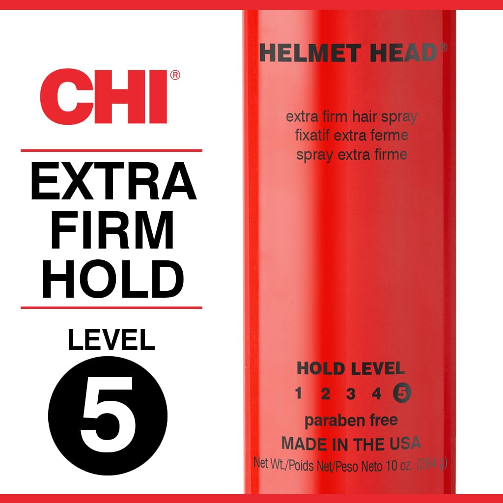 61goSKljQ1L._SL1024_ CHI Helmet Head Extra Firm Hairspray, Protects Against Humidity & Creates Voluminous Hairstyles, Sulfate & Paraben-Free, 10 Oz