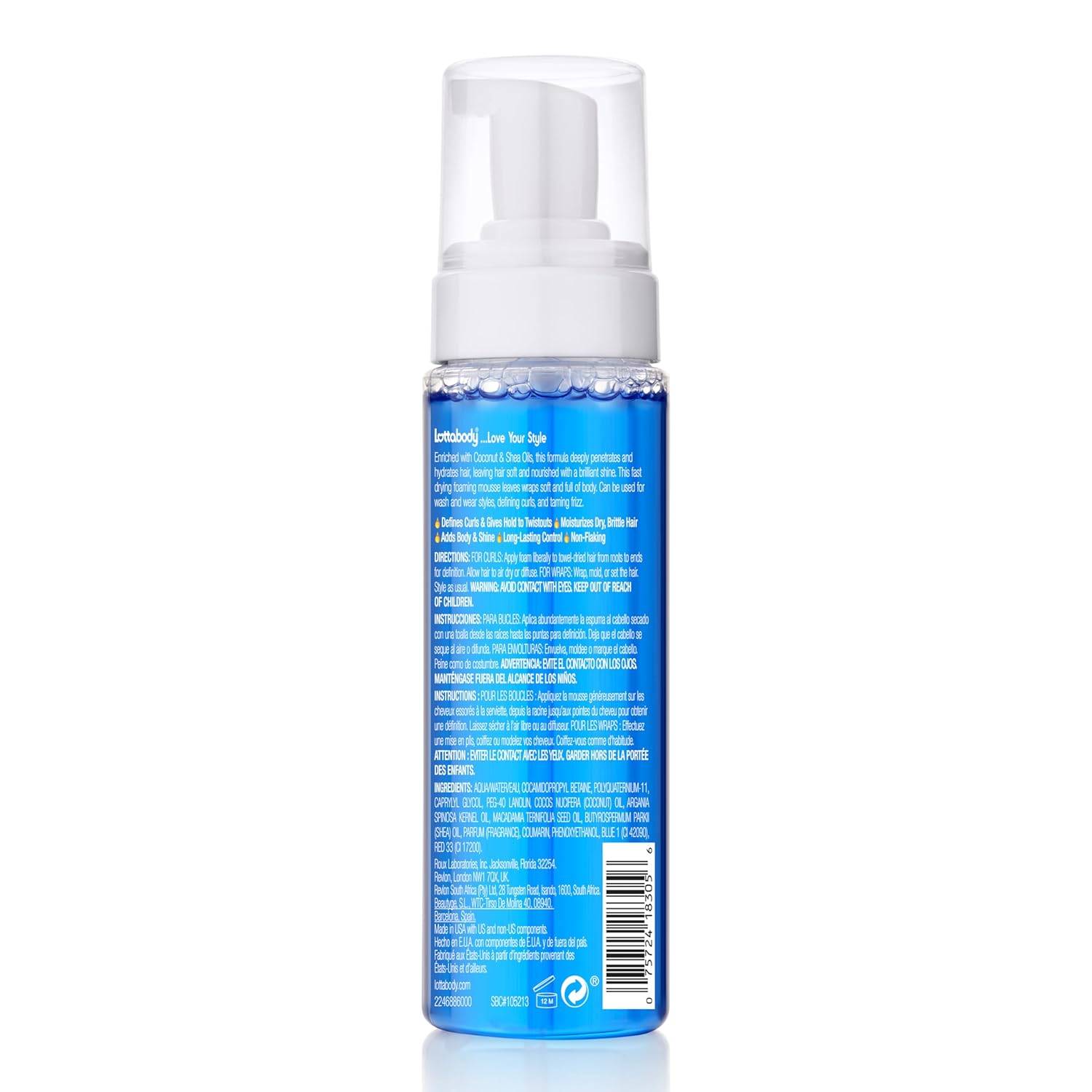 71-jNajFkmL._SL1500_ Lottabody Coconut Oil and Shea Wrap Me Foaming Curl Mousse , Creates Soft Wraps, Hair Mousse for Curly Hair, Defines Curls, Anti Frizz, 7 Fl Oz