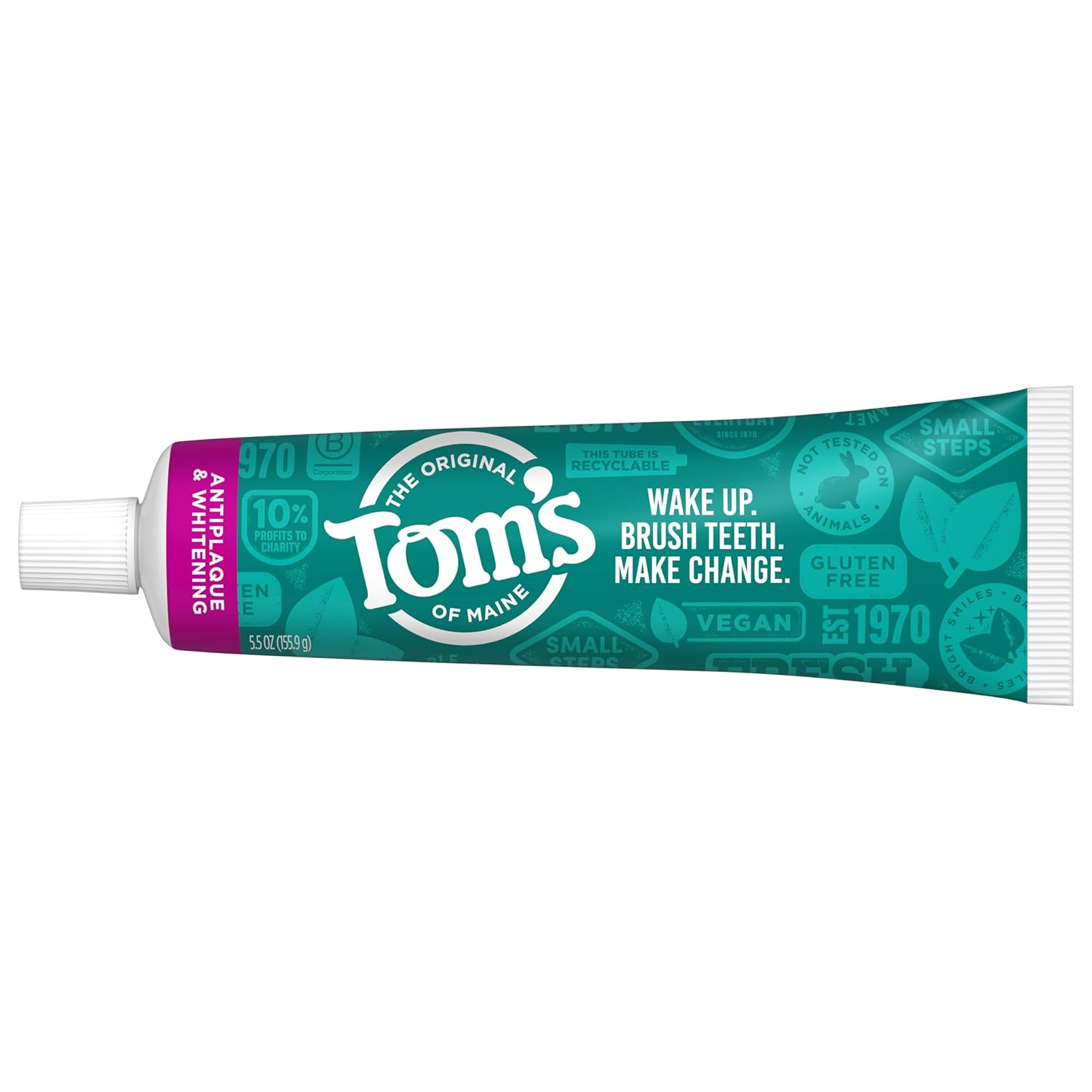 710AwdiRASL._SL1500_ Tom's of Maine Fluoride-Free Antiplaque & Whitening Natural Toothpaste, Peppermint, 5.5 oz. (Pack of 2)