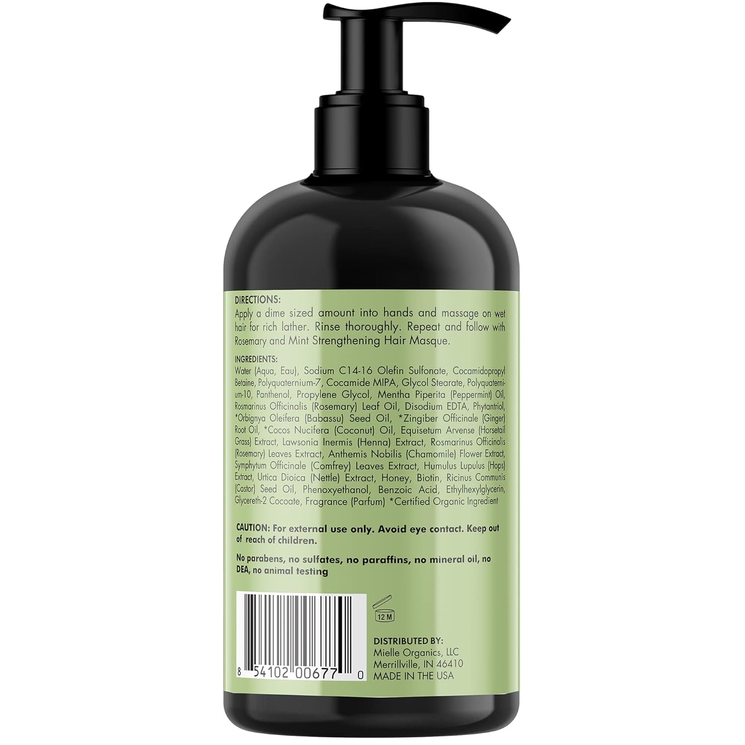71783rq3yGL._SL1500_ Mielle Organics Rosemary Mint Strengthening Shampoo Infused with Biotin, Cleanses and Helps Strengthen Weak and Brittle Hair, 12 Ounces