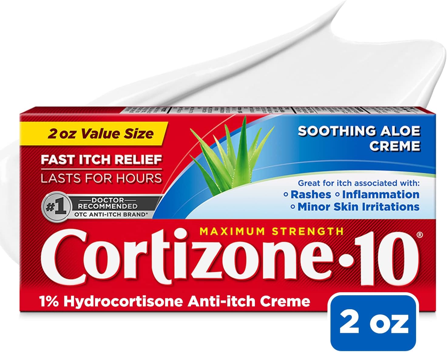 71Apag+MwLL._AC_SL1500_ Cortizone 10 Maximum Strength Anti-Itch Cream with Soothing Aloe, 1% Hydrocortisone Creme, 2 oz.