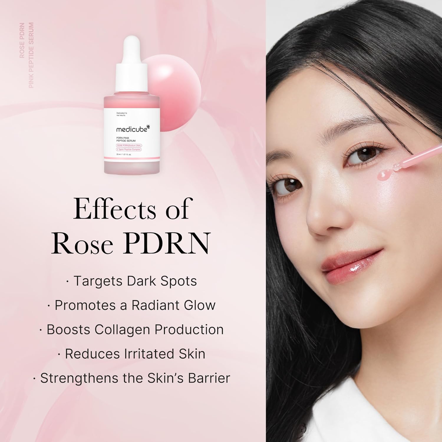 71HHZT~1 medicube PDRN Pink Peptide Serum, Pink glow serum, Peptide, Niacinamide, Hydrating & Moisturizing & Firming, Uneven Skin Tone, Korean Skincare 1.01 fl.oz. (1.01 fl.oz., Rose PDRN (Vegan))