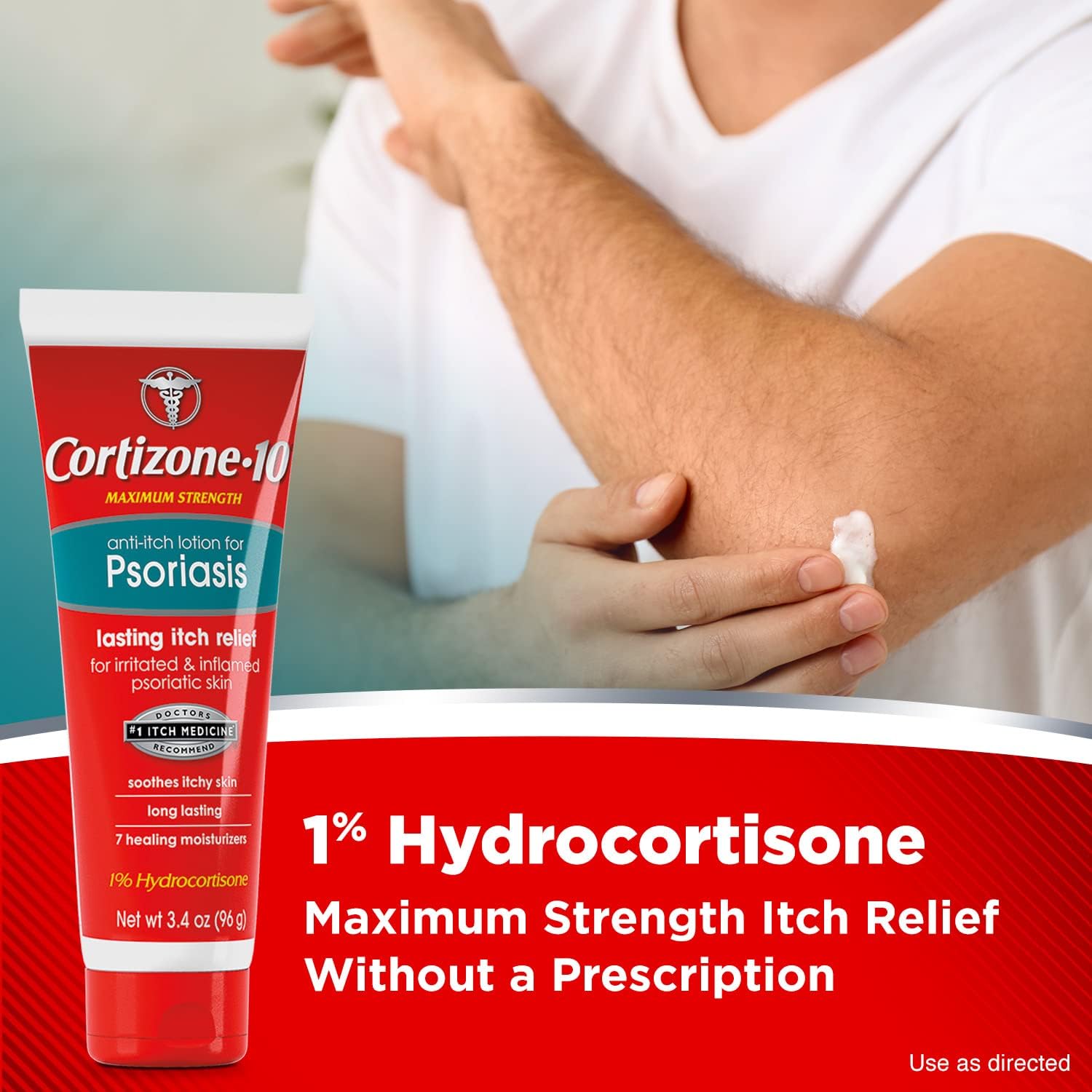 71IZj1eaYRL._AC_SL1500_ Cortizone 10 Anti-Itch Lotion for Psoriasis 3.4 oz (96g) , Maximum Strength 1% Hydrocortisone