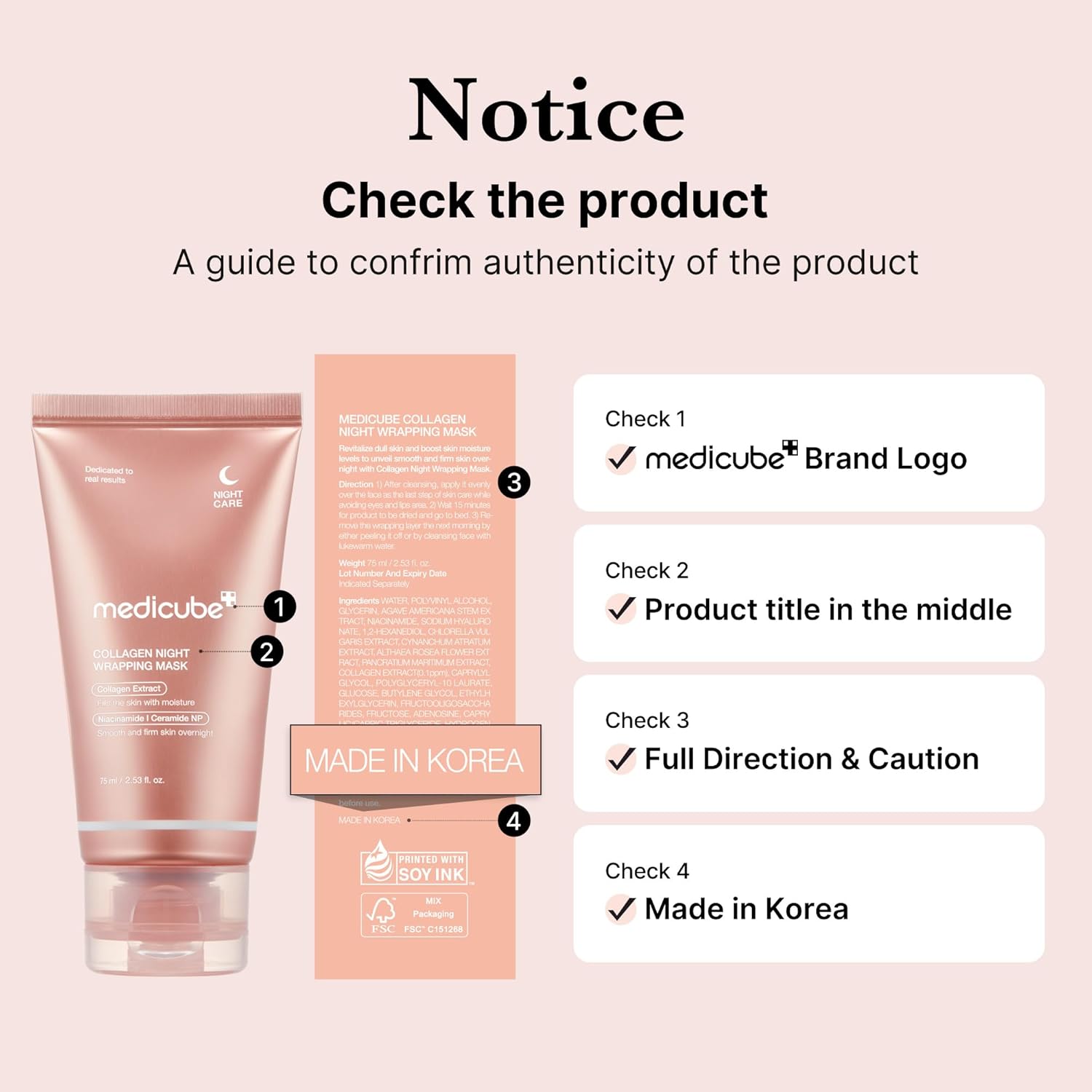 71MEEZ~1 medicube Collagen Overnight Wrapping Peel Off Facial Mask Pack - Elasticity & Hydration Care, Reduces Sagging & Dullness - Hydrolyzed Collagen For Glowing Skin - Korean Skin Care, 2.53 fl.oz