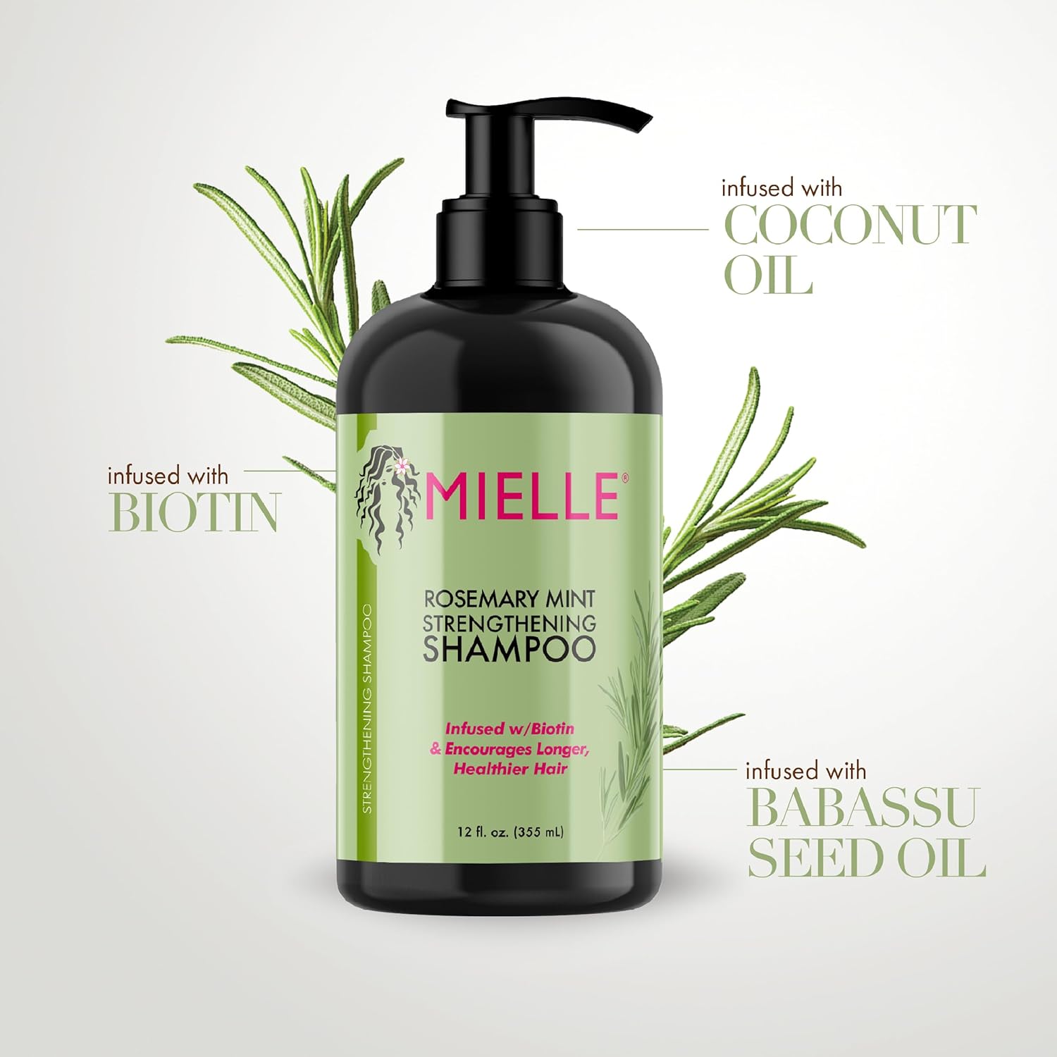 71Mg0PpQr2L._SL1500_ Mielle Organics Rosemary Mint Strengthening Shampoo Infused with Biotin, Cleanses and Helps Strengthen Weak and Brittle Hair, 12 Ounces