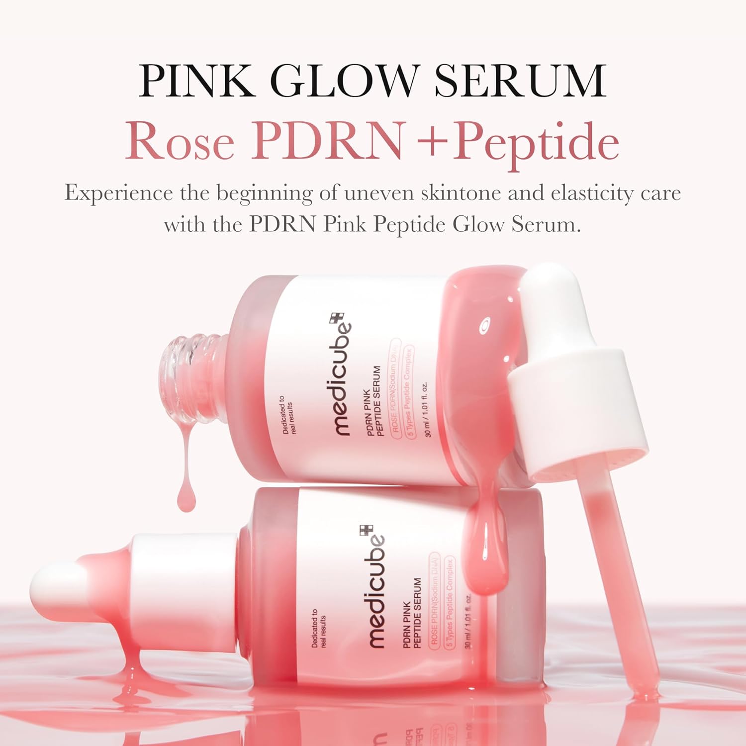 71N8FZ~1 medicube PDRN Pink Peptide Serum, Pink glow serum, Peptide, Niacinamide, Hydrating & Moisturizing & Firming, Uneven Skin Tone, Korean Skincare 1.01 fl.oz. (1.01 fl.oz., Rose PDRN (Vegan))