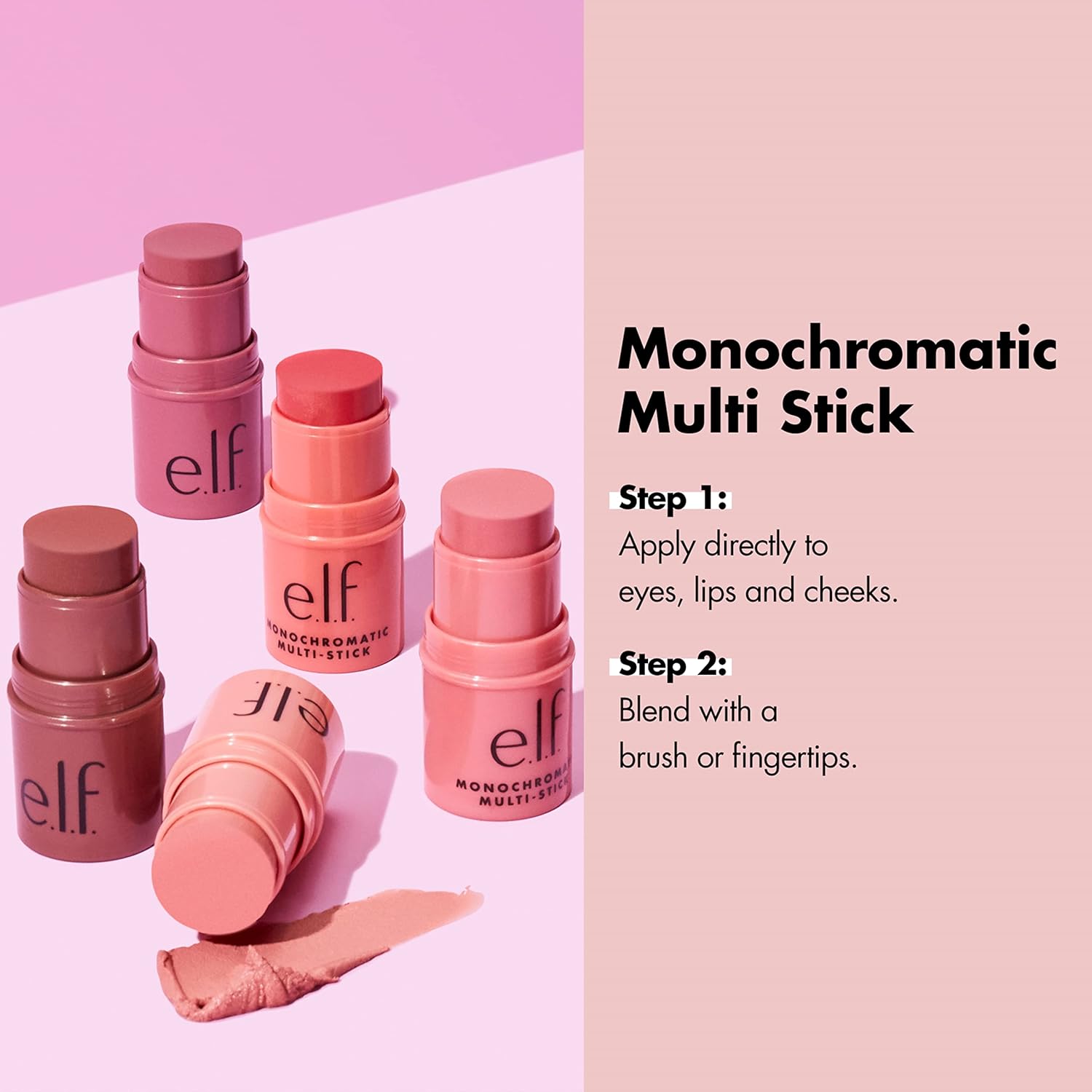 71OH02EzlgL._SL1500_ e.l.f. Monochromatic Multi Stick, Luxuriously Creamy & Blendable Color, For Eyes, Lips & Cheeks, Dazzling Peony, 0.17 Oz