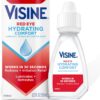 Visine Red Eye Hydrating Comfort Redness Relief and Lubricant Eye Drops to Help Moisturize and Relieve Red Eyes Due to Minor Eye Irritations Fast, Tetrahydrozoline HCl, 0.5 fl. oz