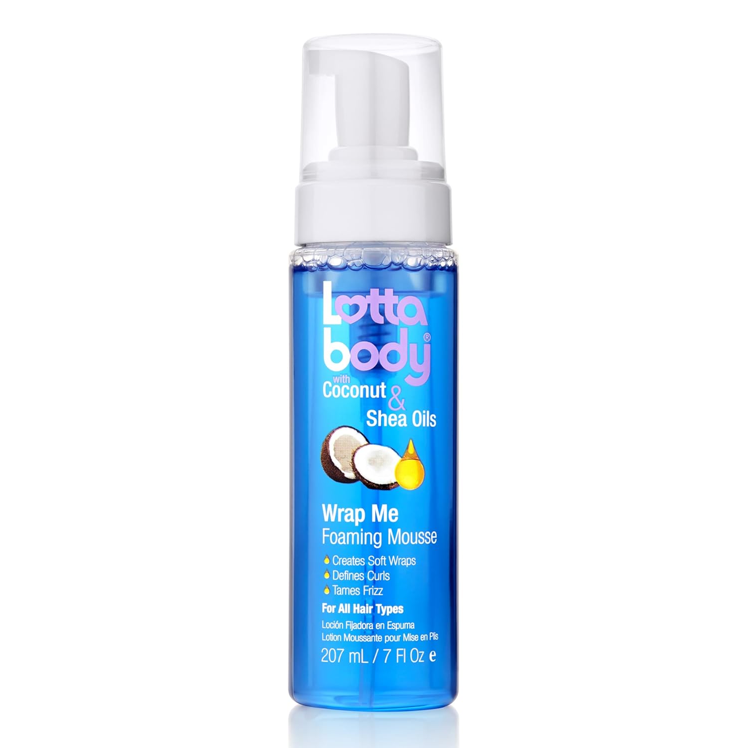 71ZbDgLQWLL._SL1500_ Lottabody Coconut Oil and Shea Wrap Me Foaming Curl Mousse , Creates Soft Wraps, Hair Mousse for Curly Hair, Defines Curls, Anti Frizz, 7 Fl Oz
