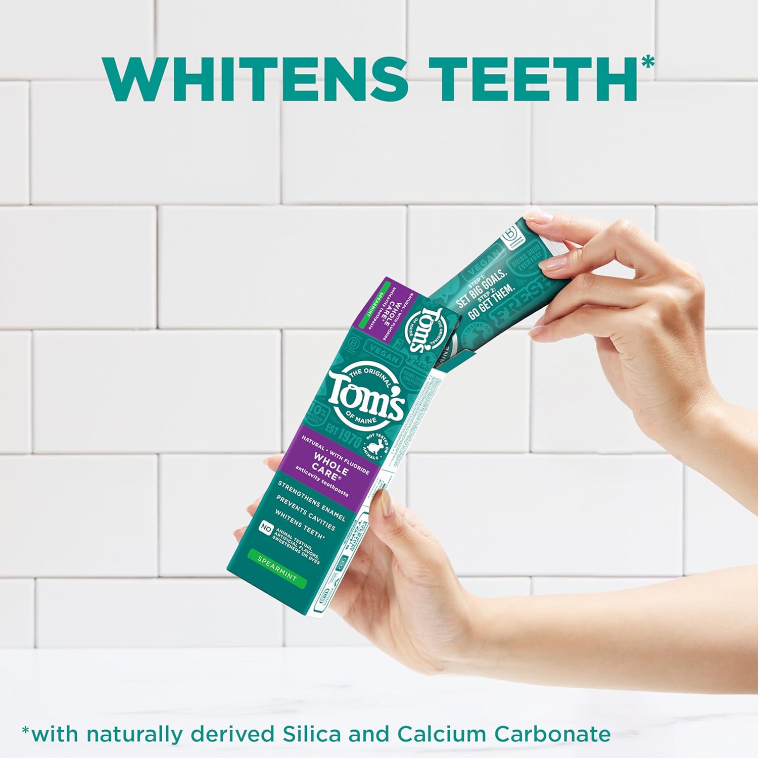 71ppI0m8SKL._SL1500_ Tom's of Maine Whole Care Natural Toothpaste with Fluoride, Spearmint, 4 Ounce (Pack of 3), (Packaging May Vary)