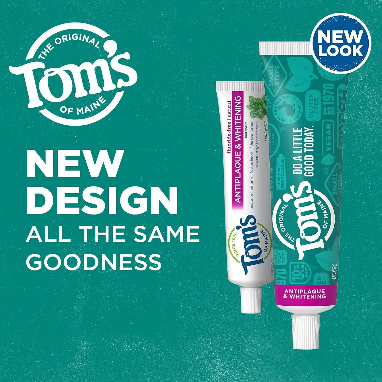 816RK625TbL._AC_SL1500_ Tom's of Maine Fluoride-Free Antiplaque & Whitening Natural Toothpaste, 5.5 Ounce (Pack of 2) - Packaging May Vary