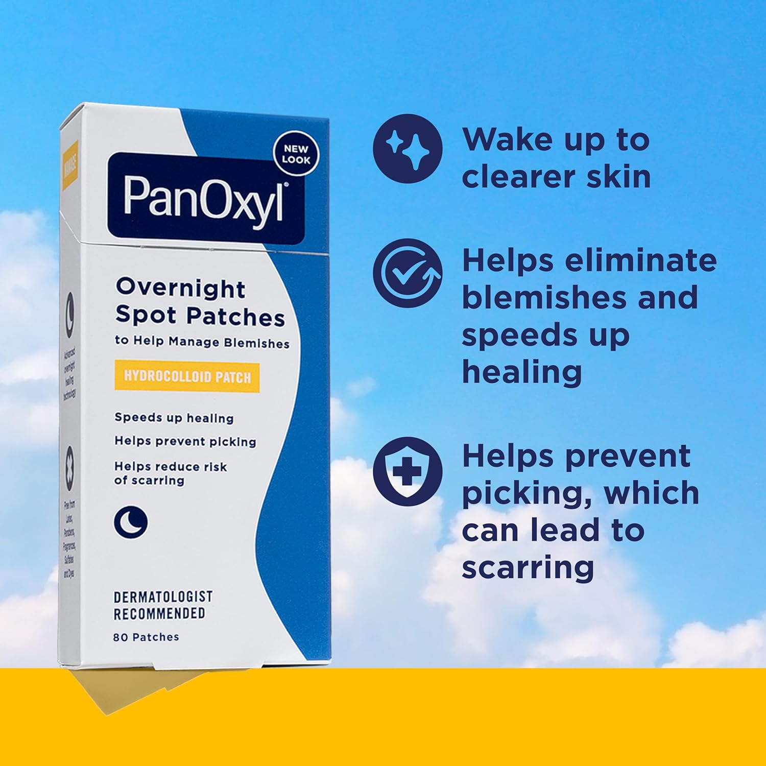 81GedFN0MKL._AC_SL1500_ PanOxyl PM Overnight Spot Patches, Advanced Hydrocolloid Healing Technology, Fragrance Free, 80 Count