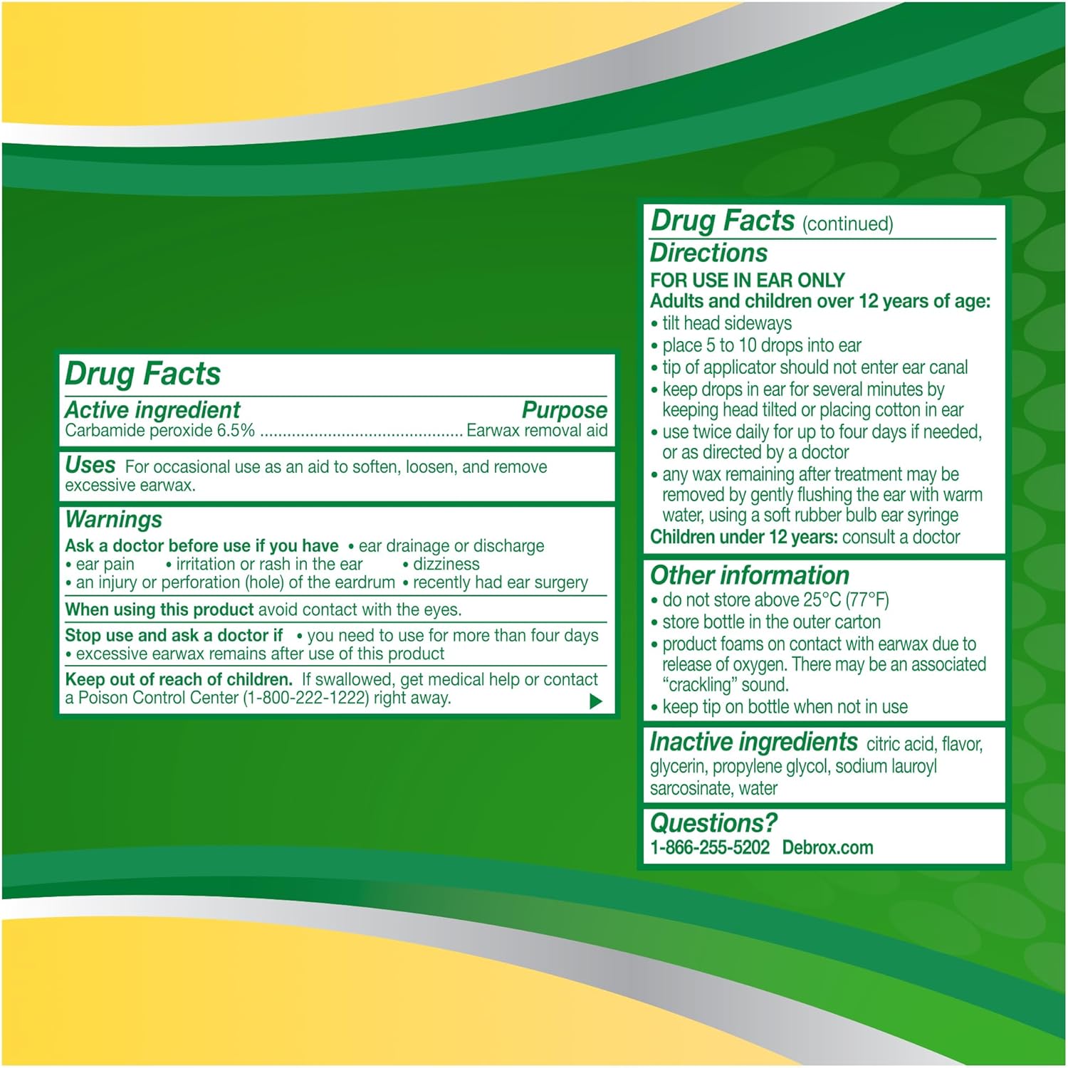 81QUHU7QIgL._AC_SL1500_ Debrox Ear Wax Removal Drops, Gentle Microfoam Ear Wax Remover, 0.5 Fl Oz