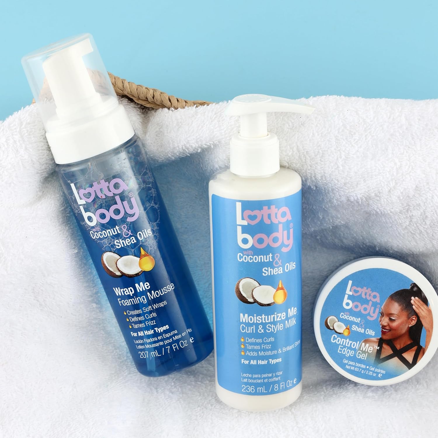 81ayPDzOjgL._SL1500_ Lottabody Coconut Oil and Shea Wrap Me Foaming Curl Mousse , Creates Soft Wraps, Hair Mousse for Curly Hair, Defines Curls, Anti Frizz, 7 Fl Oz