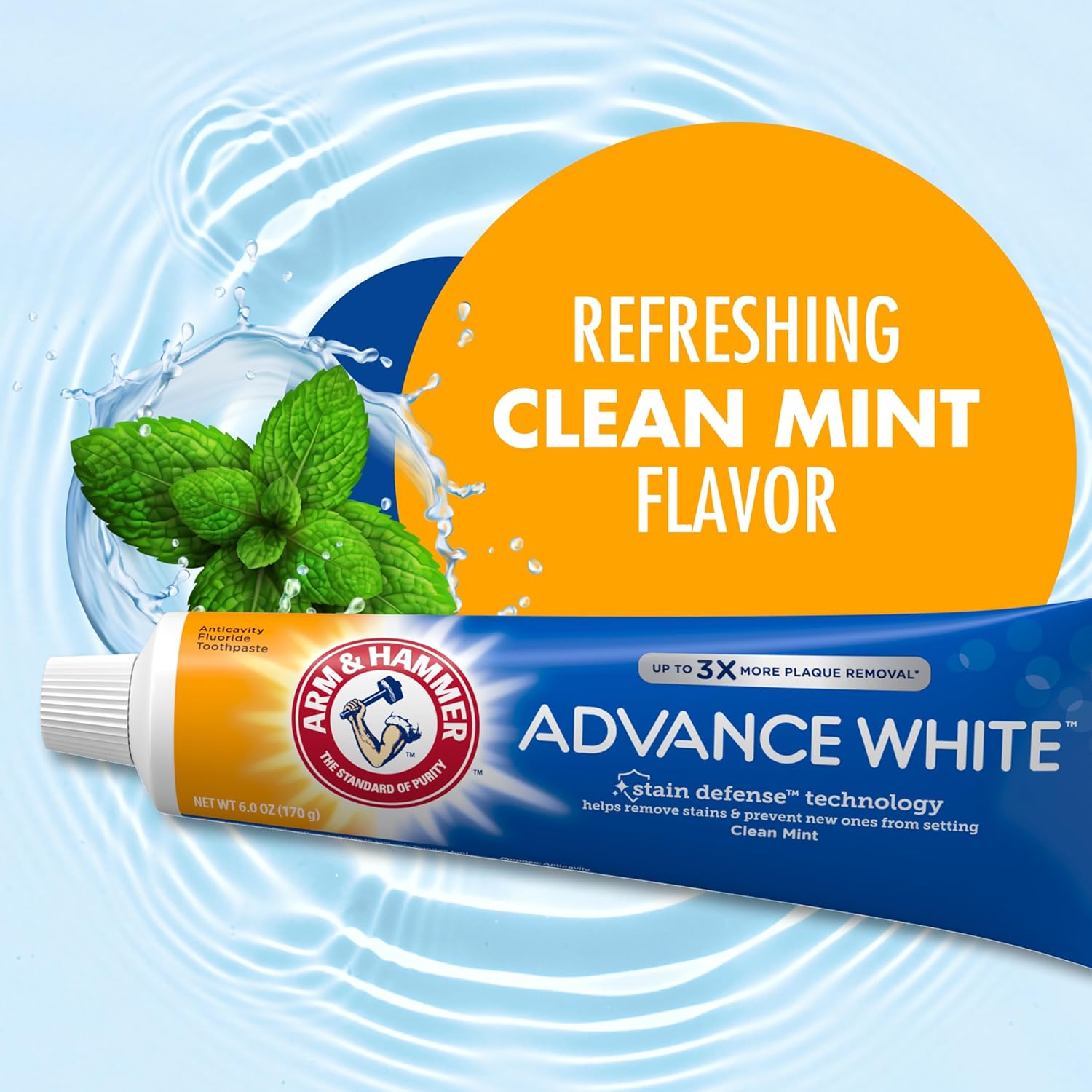 81hyovZPa3L._AC_SL1500_ Arm & Hammer Advance White Toothpaste, Clean Mint Flavor, Stain Defense Technology, 6 Ounce (Pack of 4)