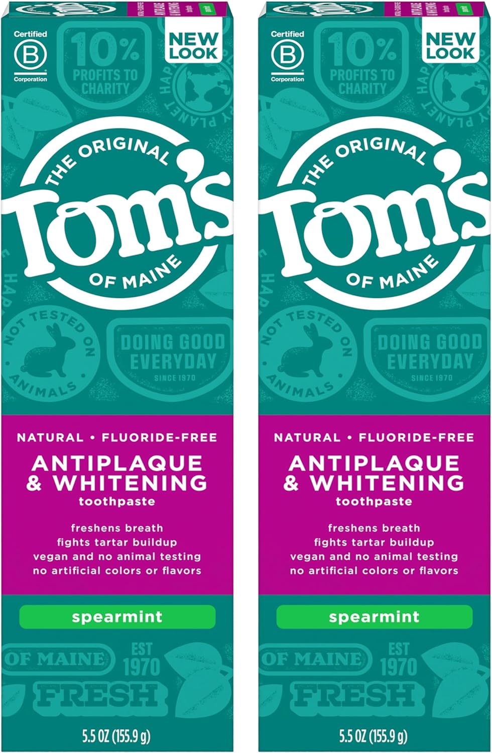 81l8pPZhjOL._AC_SL1500_ Tom's of Maine Fluoride-Free Antiplaque & Whitening Natural Toothpaste, 5.5 Ounce (Pack of 2) - Packaging May Vary