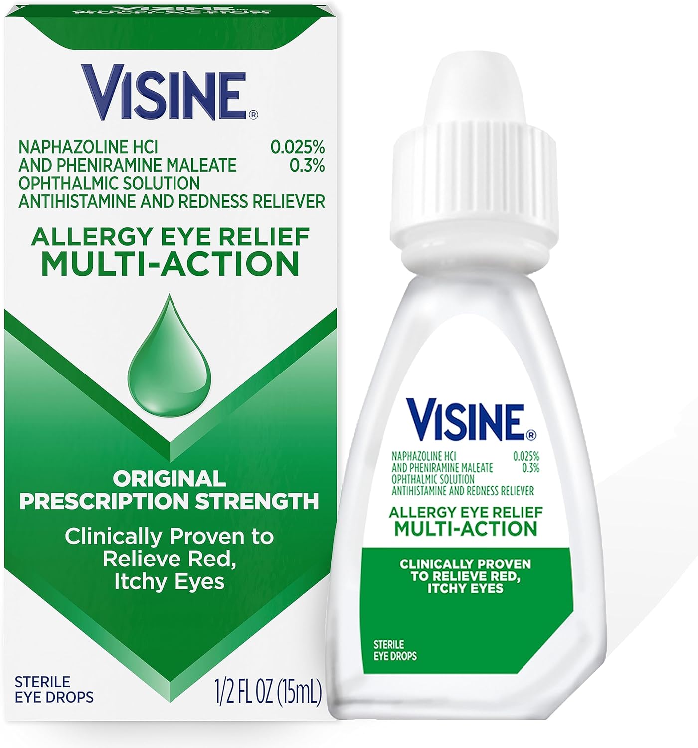 81mCvS3KUPL._AC_SL1500_ Visine Allergy Eye Relief Multi-Action Antihistamine & Redness Reliever Eye Drops with Pheniramine Maleate & Naphazoline HCl, Eye Drop Treatment for...