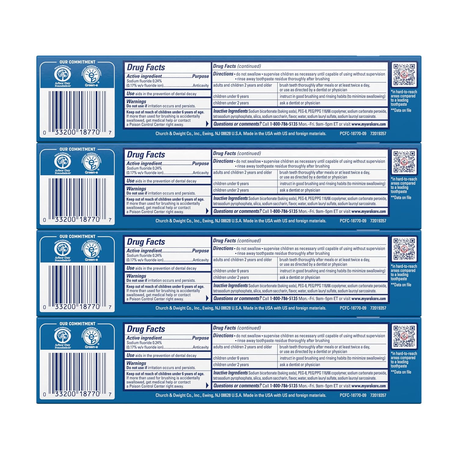 91SH1QT5mbL._SL1500_ Arm & Hammer Peroxicare Toothpaste, Clean Mint Flavor, Improves Gum Health, 6.0oz (4-Pack)