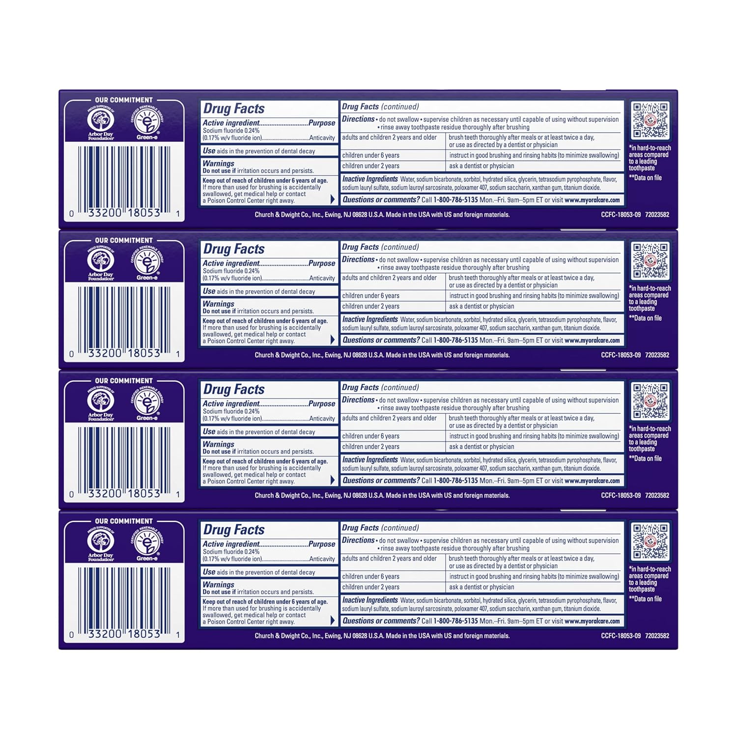91hqJkS9OPL._SL1500_ Arm & Hammer Complete Care Toothpaste, Fresh Mint Flavor, Whole Mouth Protection, 6.0oz (4-Pack)